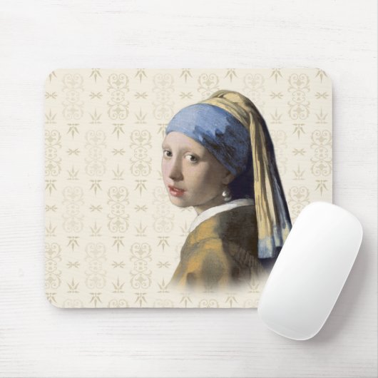 Tapis De Souris Fille avec l'oreille perle (Avec souris)