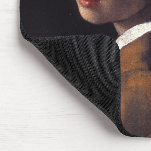 Tapis De Souris Fille avec une boucle d'oreille de perle (Coin)