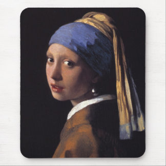 Tapis De Souris Fille avec une boucle d'oreille de perle