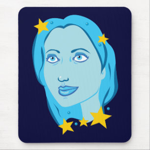 Tapis De Souris Fille bleue étoilée