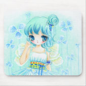 Tapis De Souris Fille bleue mignonne de fée d'anime (Devant)