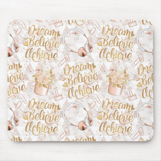 Tapis De Souris Fille Boss Mousepad - Rêver, Croire, Atteindre (Devant)