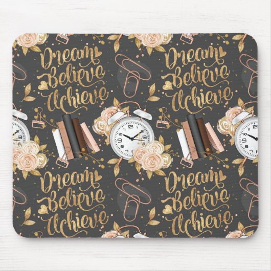 Tapis De Souris Fille Boss Mousepad - Rêver, Croire, Atteindre (Devant)