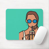 Tapis De Souris Fille bubble thé ado moderne (Avec souris)