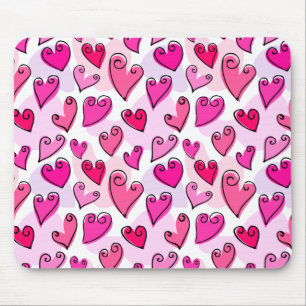 Tapis De Souris Fille Coeurs Roses Cute Romantic Valentines Day