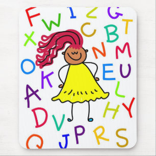 Tapis De Souris Fille d'alphabet