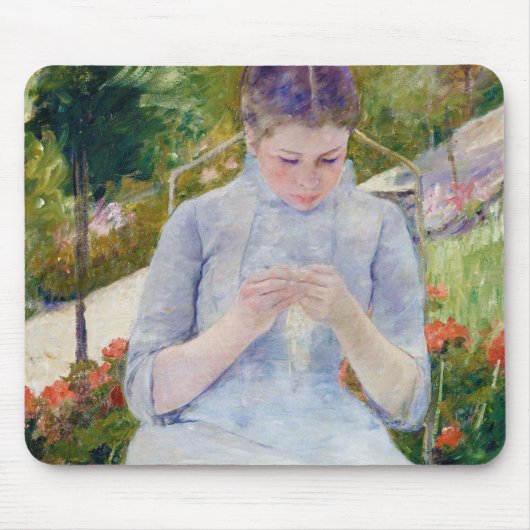 Tapis De Souris Fille dans le jardin, Mary Cassatt (Devant)