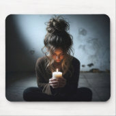 Tapis De Souris Fille dans une chambre sombre (Devant)