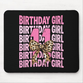 Tapis De Souris Fille de 11 ans anniversaire rose coquette léopard