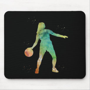 Tapis De Souris Fille De Basketball Jouant
