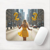 Tapis De Souris Fille de Chicago avec ballons de fête (Avec souris)