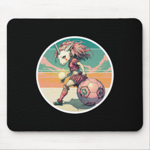 Tapis De Souris Fille de football Anime Manga Licorne Rétro Filles