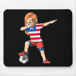 Tapis De Souris Fille de football au dab Liberia Maillot Libérien