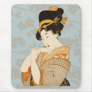 Tapis De Souris Fille de Geisha japonaise vintage en kimono