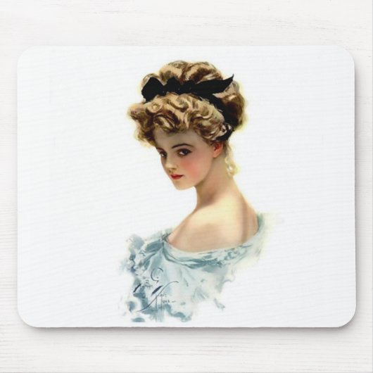 Tapis De Souris Fille de Harrison Fisher dans le bleu (Devant)