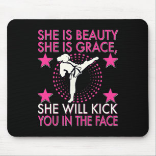 Tapis De Souris Fille de karaté Taekwondo Femmes Coup de pied de k