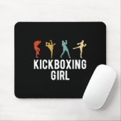 Tapis De Souris Fille de kickboxing Kickboxer  (Avec souris)