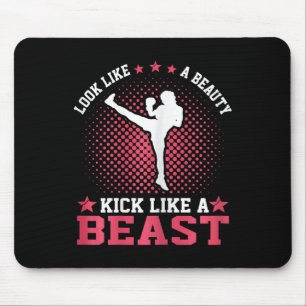 Tapis De Souris Fille de kickboxing - Ressemble à une beauté, frap