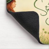 Tapis De Souris Fille de la Saint-Patrick avec des trèfles (Coin)