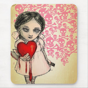 Tapis De Souris Fille de la Saint-Valentin malveillante