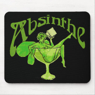 Tapis De Souris Fille de l'Absinthe dans un Verre