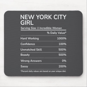 Tapis De Souris Fille de New York City Drôle de ville natale de Ne