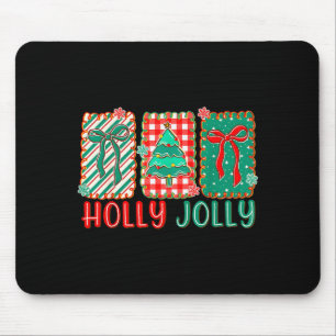 Tapis De Souris Fille de Noël Arc-en-ciel Préparé avec un Nœud