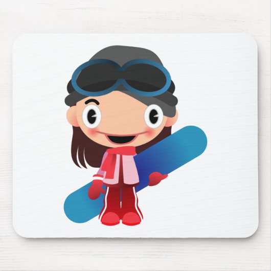 Tapis De Souris Fille de surfeur de bande dessinée (Devant)