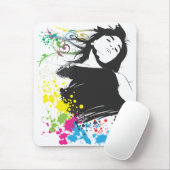 Tapis De Souris Fille et couleurs (Avec souris)