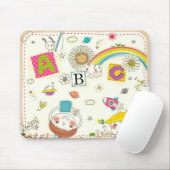 Tapis De Souris Fille et garçon jouant par le tableau noir (Avec souris)