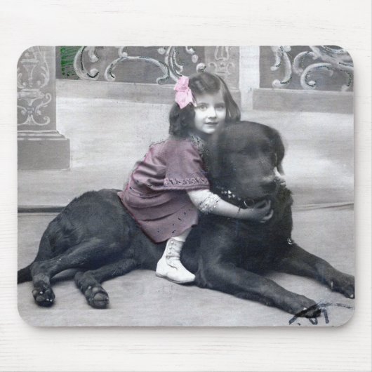 Tapis De Souris Fille et son chien (Devant)