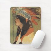 Tapis De Souris Fille indienne vintage (Avec souris)