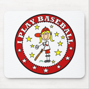 Tapis De Souris Fille Je Joue au Baseball T-shirts et Cadeaux