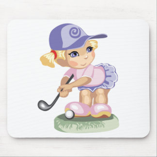 Tapis De Souris Fille jouante au golf Mousepad