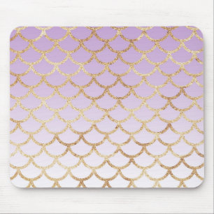 Tapis De Souris Fille Lilac Purple Gold Parties scintillant sirène