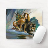 Tapis De Souris fille-loup (Avec souris)