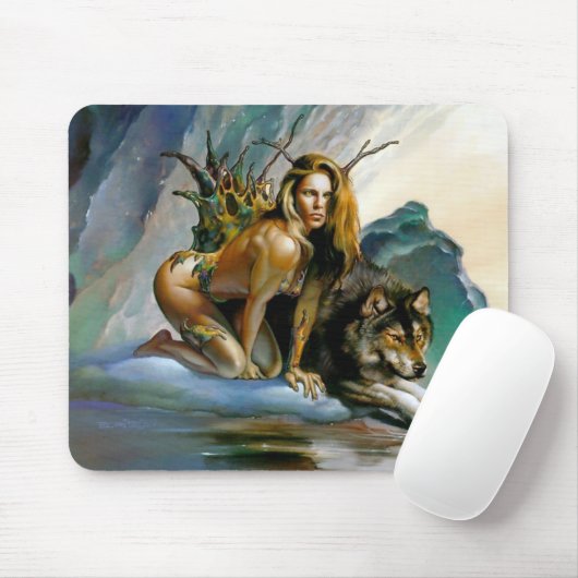 Tapis De Souris fille-loup (Avec souris)