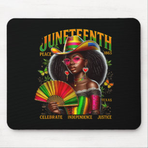 Tapis De Souris Fille melanine cowgirl juneteenth 1865 fierté noir