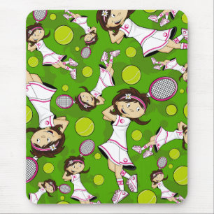 Tapis De Souris Fille mignonne Mousepad de tennis