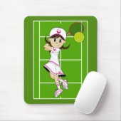 Tapis De Souris Fille mignonne Mousepad de tennis (Avec souris)