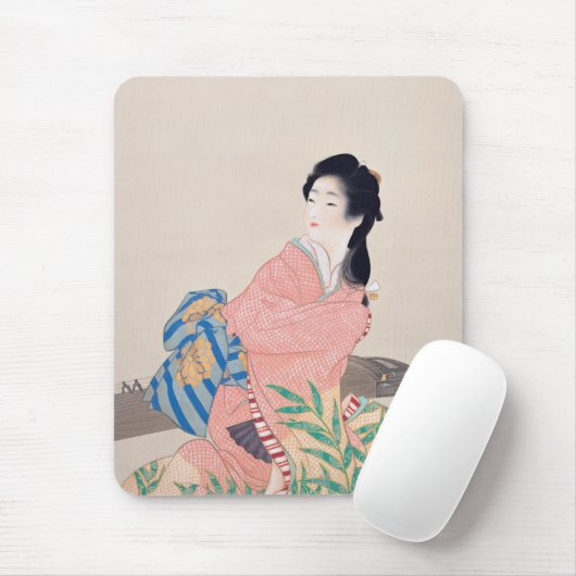 Tapis De Souris Fille Miyuki (élégante dame japonaise, art asiatiq (Avec souris)