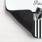 Tapis De Souris Fille Noir et Blanc Victorian Stripes Avec Nom (Coin)