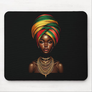 Tapis De Souris Fille noire femme afro foulard coiffe noire