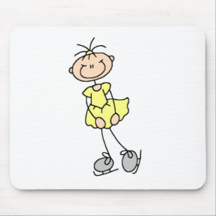 Tapis de souris Fille patineuse en jaune