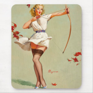 Tapis De Souris Fille pin-up de tir à l'arc