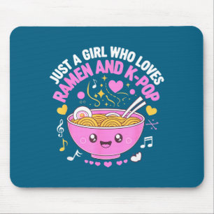 Tapis De Souris Fille qui aime l'art graphique de ramen d'anime