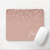 Tapis De Souris Fille Rose Gold - Blush Pink Parties scintillant M (Avec souris)