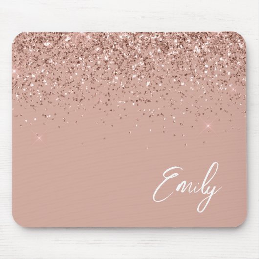 Tapis De Souris Fille Rose Gold - Blush Pink Parties scintillant M (Devant)