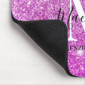 Tapis De Souris Fille rose Ombre Parties scintillant Nom du monogr (Coin)