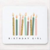 Tapis De Souris Fille Rose Or Anniversaire Joyeux Anniversaire Jol (Devant)